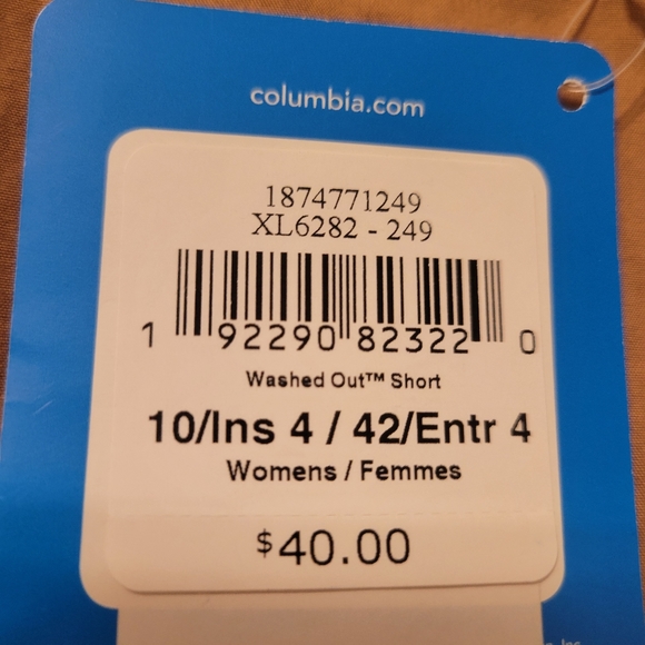 NWT COLUMBIA Women's Camel Brown Washed Out 4" Inseam Chino Shorts Regular Fit - Picture 4 of 8